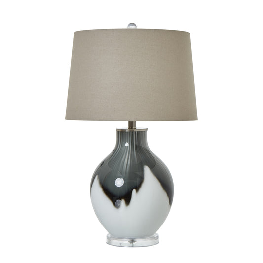 Grey Shadows Table Lamp With Linen Shade