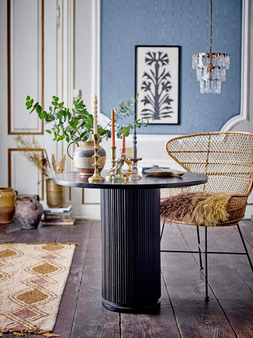 Bloomingville Porto Dining Table in Black Mango Wood