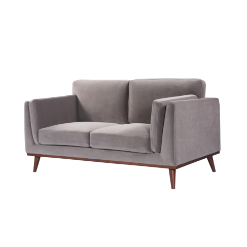 Twenty10 Mickey 2 Seat Sofa Stone Grey Velvet