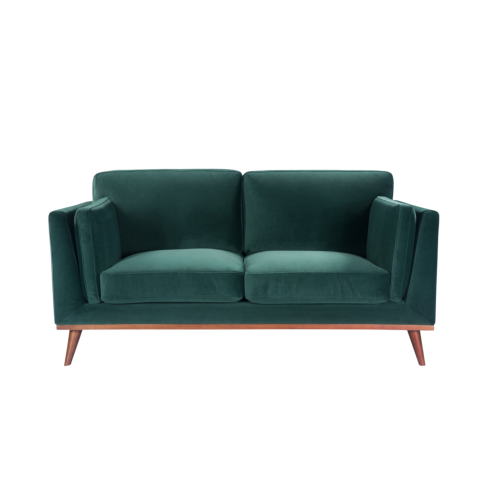 Twenty10 Mickey 2 Seat Sofa Emerald Green Velvet