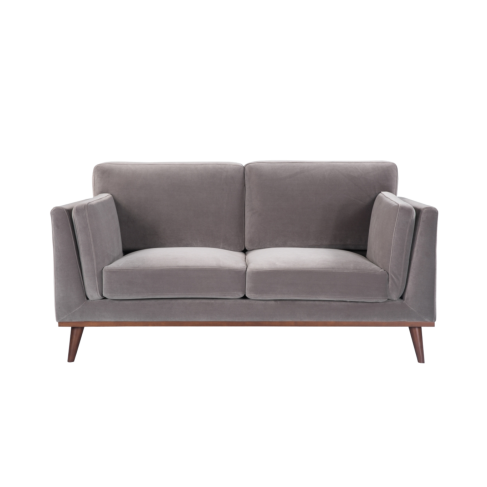 Twenty10 Mickey 2 Seat Sofa Stone Grey Velvet