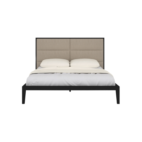 Twenty10 Orchid Bed Frame in Wenge with Beige Fabric King